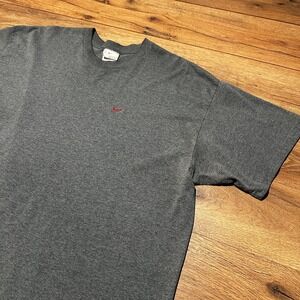 Vintage Nike Grey Red Embroidered Swoosh T-Shirt Mens XXL